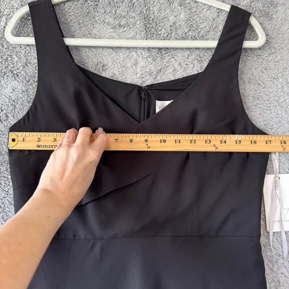 Mikael Aghal NWT Black Asymmetrical Evening Gown Dress Size 10 - Picture 13 of 14